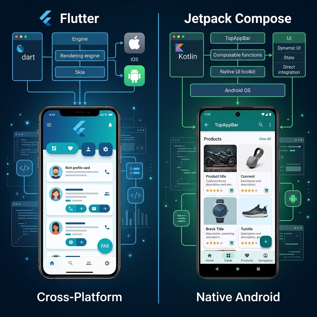 Flutter vs Jetpack Compose: Choosing the Right Framework
